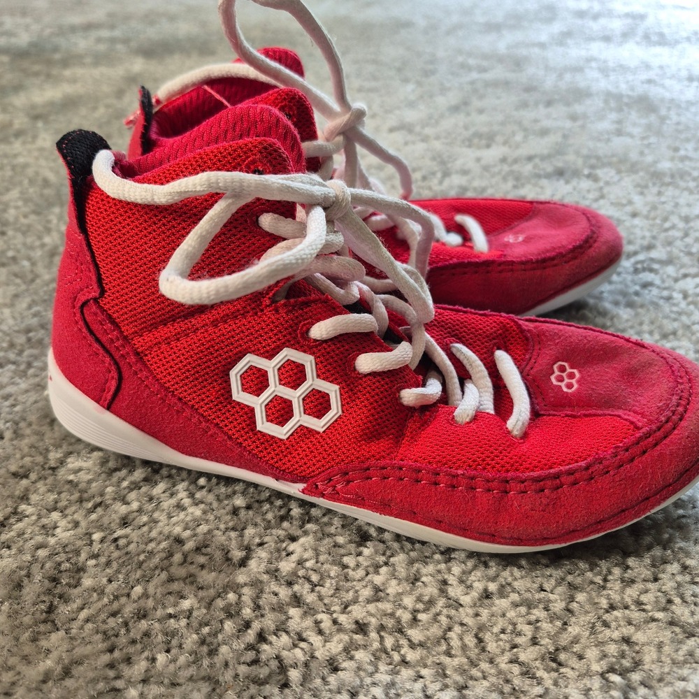 Rudis Youth Wrestling Shoes Red White High Top Y-RUDNC1007-CRS-02 Size 2